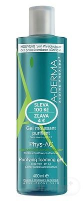 A-Derma Phys-AC gél Moussant Purifiant čistiaci penivý gél 400 ml