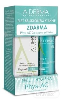 A-DERMA PHYS-AC SOIN IMPERFECTION SÉVÈRES starostlivosť o pleť s akné+PHYS-AC GEL MOUSSANT , 1x1 set