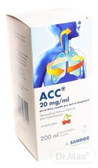 ACC 20 mg/ml perorálny roztok pre deti a dospelých sol por (fľ.skl.hnedá+striekačka) 1x200 ml