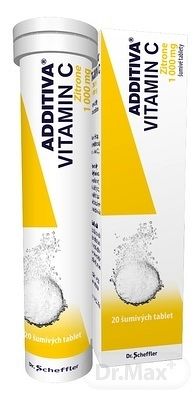 ADDITIVA VITAMÍN C 1000 mg Zitrone 1×20 tbl, šumivé tablety