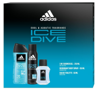 Adidas Ice Dive EDT 50 ml + sprchový gél 250 ml + deospray 150 ml darčeková sada