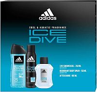 Adidas Ice Dive voda po holení 50 ml + sprchový gel 250 ml + deodorant sprej 150 ml darčeková sada