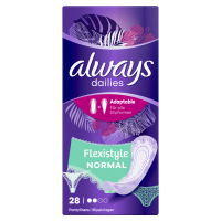 Always Dailies Normal Flexistyle Intímky 28 ks, Prispôsobia Sa Každému Typu Nohavičiek 1×28ks, vložky