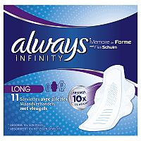 Always Infinity Long (Size 2) Hygienické Vložky Krídelká 11 Revolučná Technológia Always Best Comfort & Protection Vložky 1×1ks, vložky