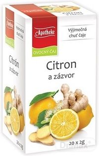 APOTHEKE PREMIER SELECTION ČAJ CITRÓN A ZÁZVOR 20×2 g, v nálevových vreckách