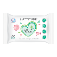 ATTITUDE Vlhčené obrúsky bez vône (72 ks) 100% kompostovateľné 72ks