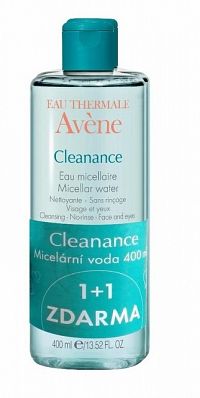 AVENE CLEANANCE EAU MICELLAIRE (DUO) micelárna voda pre mastnú a aknóznu pleť (1+1 ) 2x400 ml, 1x1 set