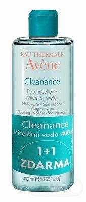 AVENE CLEANANCE EAU MICELLAIRE (DUO) micelárna voda pre mastnú a aknóznu pleť (1+1 zdarma) 2x400 ml, 1x1 set