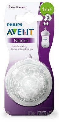 AVENT Cumlík na fľašu Natural č.2 1×2 ks, silikónový cumlík na fľašu