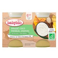 BABYBIO Brassé z kokosového mlieka mango ananás 2x130 g