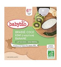 BABYBIO Desiata s kokosovým mliekom - kiwi a banán (4x 85 g)