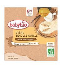 BABYBIO Kapsička krém, vanilka, krupička (4x 85 g)