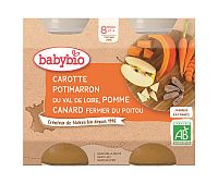 BABYBIO Menu mrkva, tekvica a jablká s kačacím mäsom (2x 200 g)