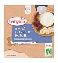 BABYBIO Mliečny dezert malina banán (4x 85 g)