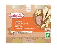 BABYBIO Paštrnák šunka Gruyère (2x 200 g) - mäsovo-zeleninový príkrm