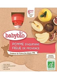 BABYBIO Pyré jablko figa (4x 90 g) - ovocný príkrm