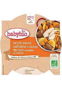 Babybio Sladké zemiaky s gaštanovým pyré a farmárskou perličkou 230 g