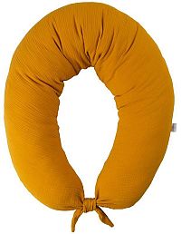 BABYMATEX Vankúš na dojčenie mušelínový Moon Horčicová 260 cm 1×1 ks, 100 % bavlna