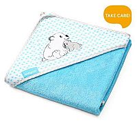 BABYONO Osuška s kapucňou Bamboo 100 x 100 cm - modrá 1×1 ks