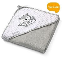 BABYONO Osuška s kapucňou Bamboo 76 x 76 cm - šedá 1×1 ks
