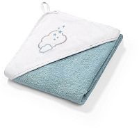 BabyOno Osuška s kapucňou - froté 100x100 (Veľryba) - Modrá