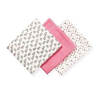 BABYONO Plienky bambusové 3 ks ružové 1×3 ks, bambusové detské plienky ružové