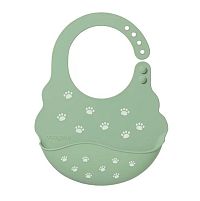 BABYONO Podbradník silikónový so zapínaním mint 1×1 ks