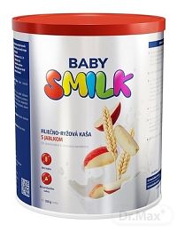 BABYSMILK mliečno - ryžová kaša s kúskami jabĺk v prášku (od ukonč. 6. mesiaca) 1×350 g, kaša od 6. mesiaca
