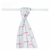 Bambusová osuška XKKOBMB Samp;C Magenta Squares 90x100cm - 1ks