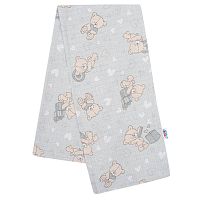 Bavlnená plienka s potlačou New Baby sivá medvedík a srdiečko , 20C45429