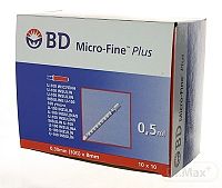 BD MICRO FINE PLUS inzulínové striekačky s ihlou U-100, 30G/0,5ml 10x10 ks (100 ks)