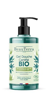 Beauterra Organic Shower Gel Aloe &Hemp 1×750 ml, šampón pre citlivú pleť a vlasy