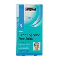BEAUTY FORMULAS Hĺbkovo čistiace pásky na nos s vilínom 1×6 ks, čistiace pásky na nos