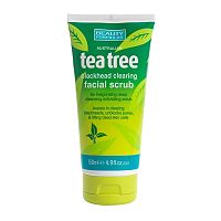 BEAUTY FORMULAS tea tree Pleťový scrub na čierne bodky 1×150 ml, pleťový scrub