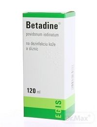 Betadine dezinfekčný roztok 100 mg/ml sol der (fľ.plast.) 1x120 ml