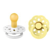 BIBS Boheme cumlíky z prírodného kaučuku 2ks - veľkosť 1, White / Sunshine