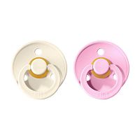 Bibs Colour cumliky kaučuk 2ks Ivory Baby Pink 49322