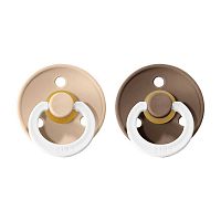 BIBS Colour cumlíky z prírodného kaučuku vanilla nočný/dark oak nočný 1×2 ks, veľkosť 1