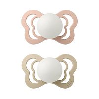 BIBS Couture ortodontické cumlíky zo silikónu 2ks 1×1 ks - veľkost 1, blush nočný/vanilla nočný