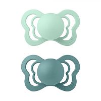BIBS Couture ortodontické cumlíky zo silikónu 2ks 1×1 ks - veľkost 2, nordic mint/island sea