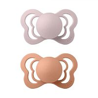 BIBS Couture ortodontické cumlíky zo silikónu 2ks 1×1 ks - veľkost 2, pink plum/peach