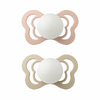 BIBS Couture ortodontický cumlík z prírodného kaučuku 2ks 1×1 ks - veľkosť 1, blush nočný/vanilla nočný