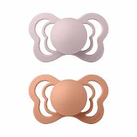 BIBS Couture ortodontický cumlík z prírodného kaučuku 2ks 1×1 ks - veľkosť 2, pink plum/peach