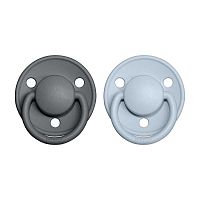 BIBS De Lux cumlíky z prírodného kaučuku iron baby/blue 1×2 ks, veľkosť 1