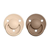 BIBS De Lux cumlíky z prírodného kaučuku vanilla/dark oak 1×2 ks, veľkosť 2