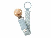 BIBS Paci Braid klip na cumlík, Baby Blue/Ivory