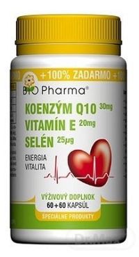 Bio Pharma Koenzým Q10 30mg Vit.E20mg Selén 25μg 120 cps.