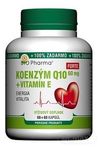 BIO Pharma Koenzým Q10 60 mg + Vitamín E Forte 1×120 cps, 60+60 cps, 100 % ZADARMO