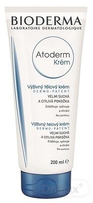 BIODERMA Atoderm KRÉM výživný telový (v tube), suchá, citlivá pokožka, 1x200 ml
