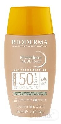BIODERMA Photoderm NUDE Touch MINERAL veľmi svetlý SPF 50+ 1×40 ml, fluid na opaľovanie